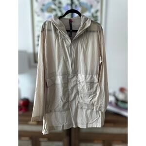 Lululemon Lab Mens Packable Lightweight Hooded Anorak 1/2 Zip Tan Size Large